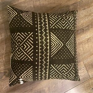 Geometric Black and Cream Accent Pillow
